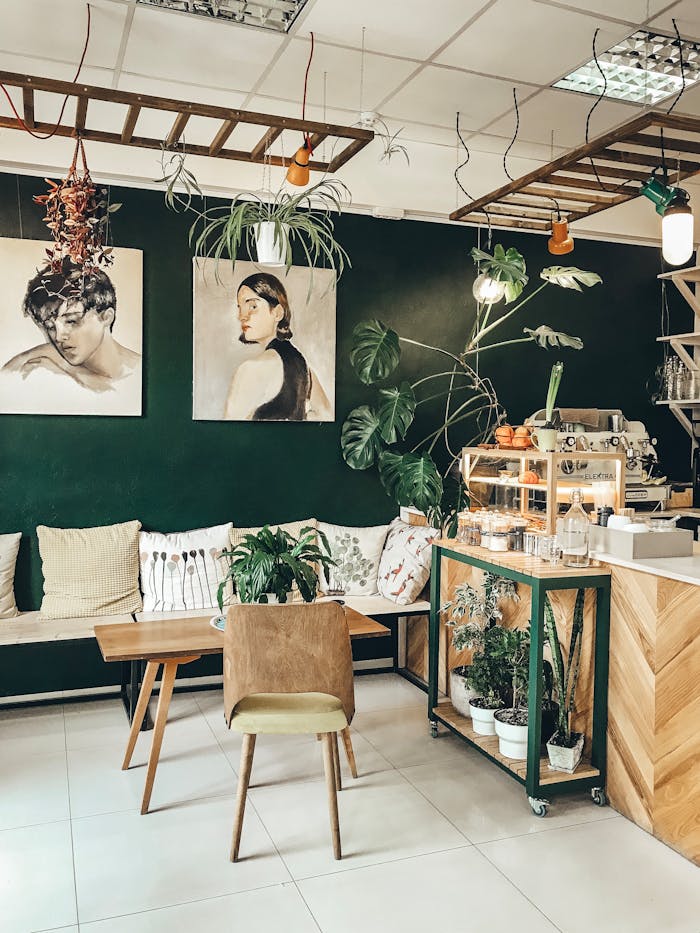 Two Female and Male Sketch Drawings on Wall